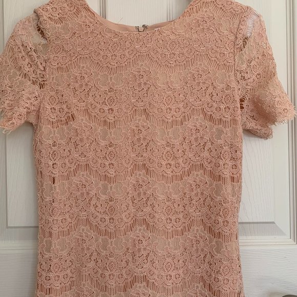Pink Lily Boutique Women's Lace Short Sleeve Dress, Blush Pink, size S NWT - Picture 3 of 9